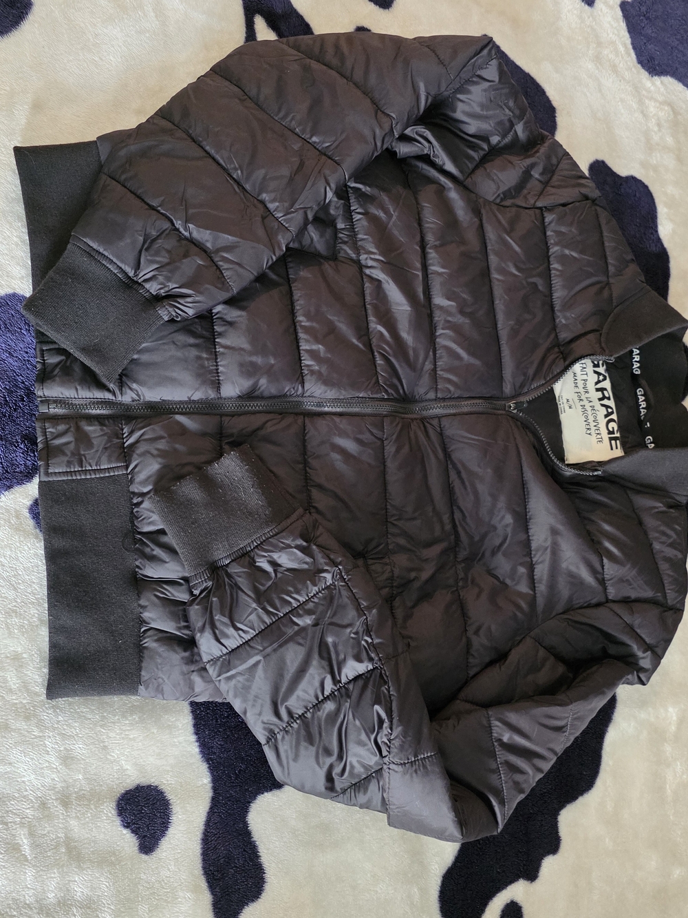 Garage Black Quilted Bomber Jacket